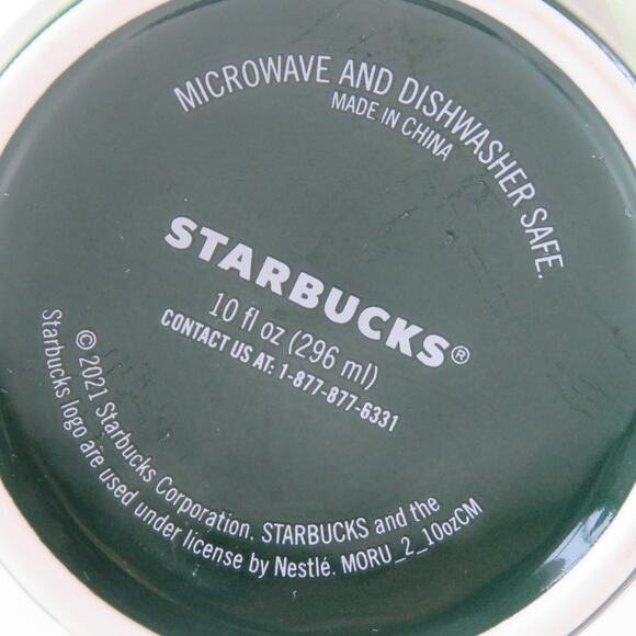 Starbucks Coffee Mug 10oz Abstract Art Ceramic Mug 2021 Green Blue - Picture 5 of 12
